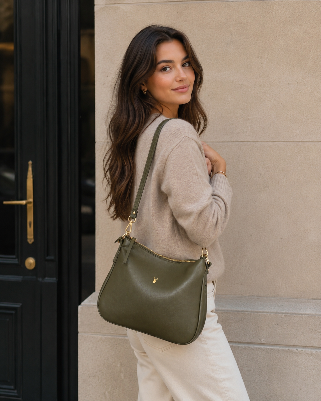 Bolso CUBE Piel Verde MILITARY