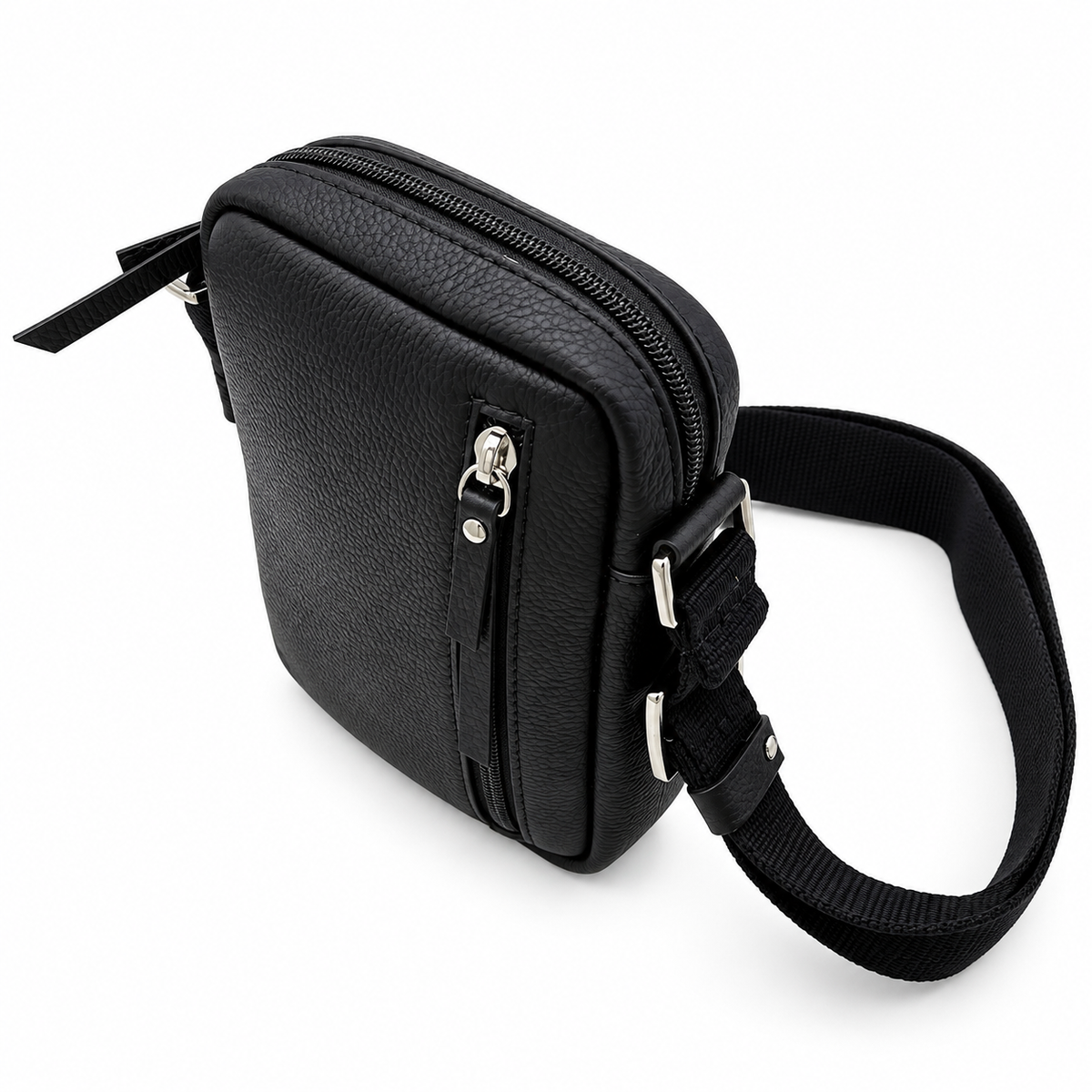 SMALL BLACK LEATHER CROSSBODY BAG