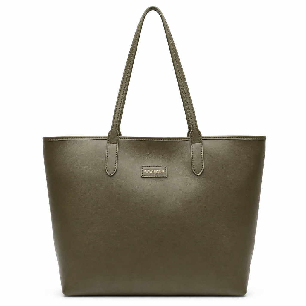 Bolso SHOPPER Piel Verde MILITARY