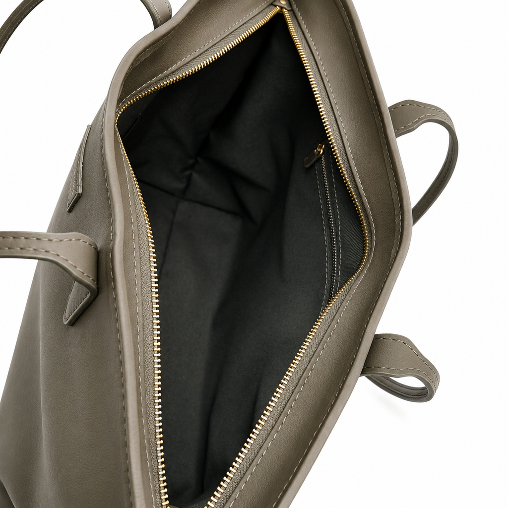 Bolso SHOPPER Piel Verde MILITARY