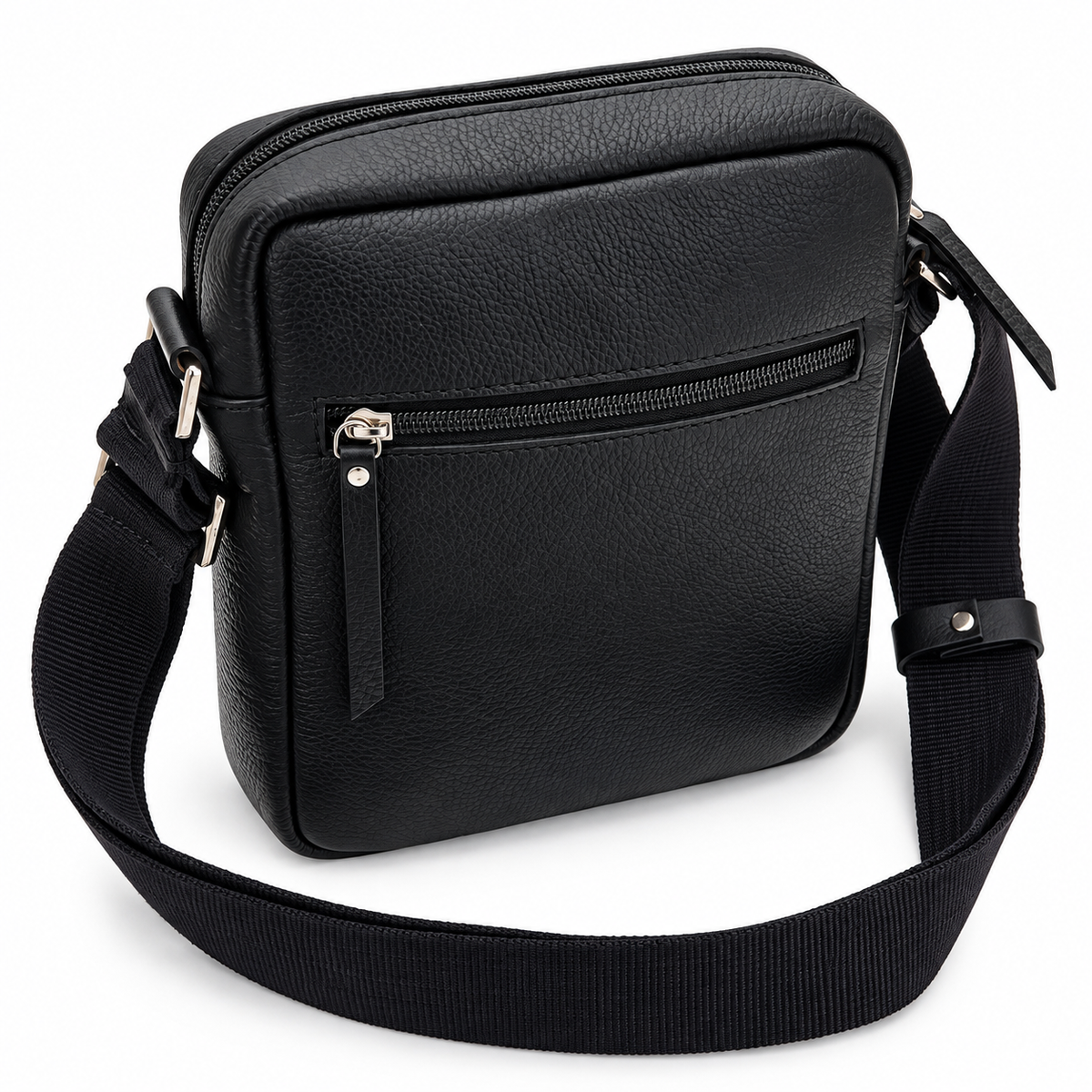 BLACK LEATHER CROSSBODY BAG