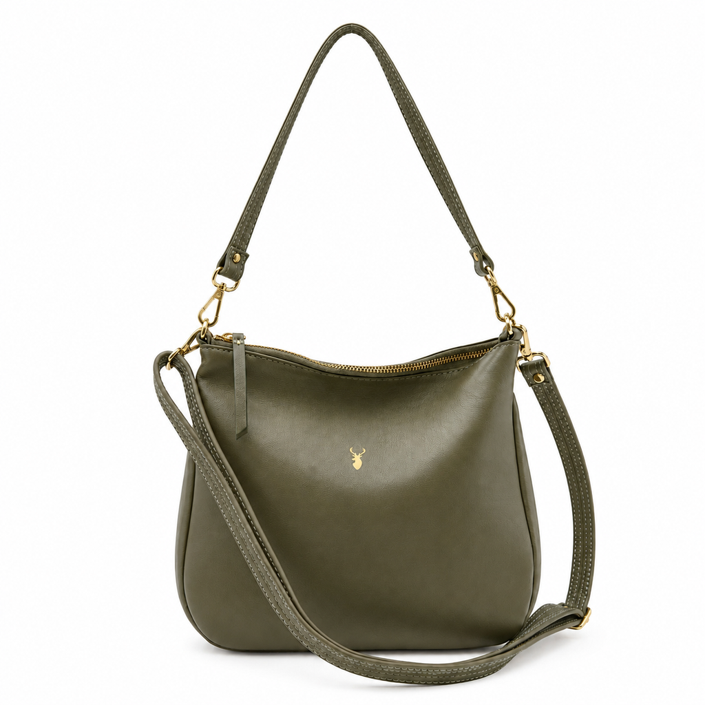 Bolso CUBE Piel Verde MILITARY