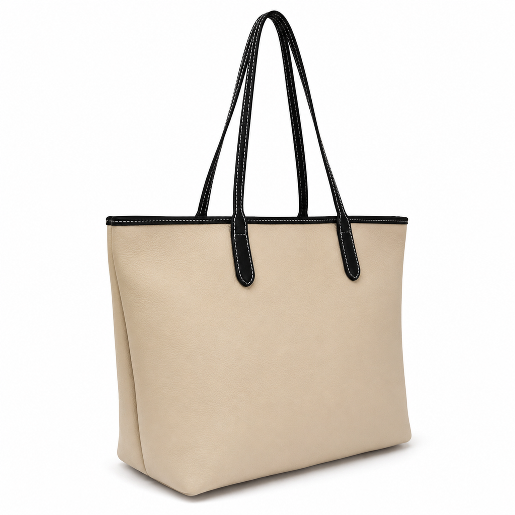 Bolso SHOPPER Piel Black/Cream