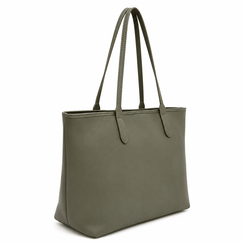 Bolso SHOPPER Piel Verde MILITARY