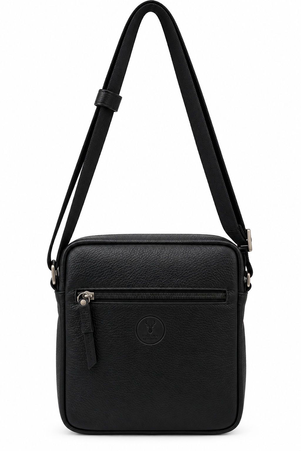 BLACK LEATHER CROSSBODY BAG