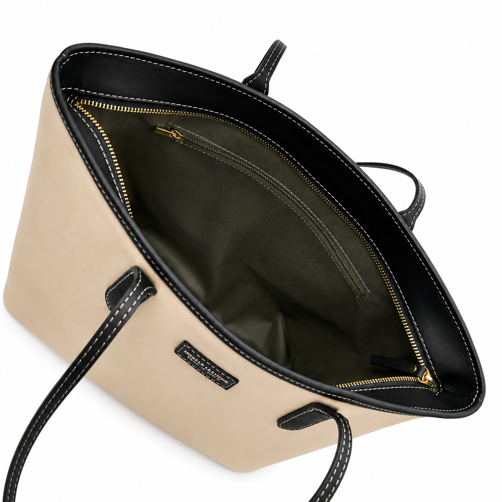 Bolso SHOPPER Piel Black/Cream