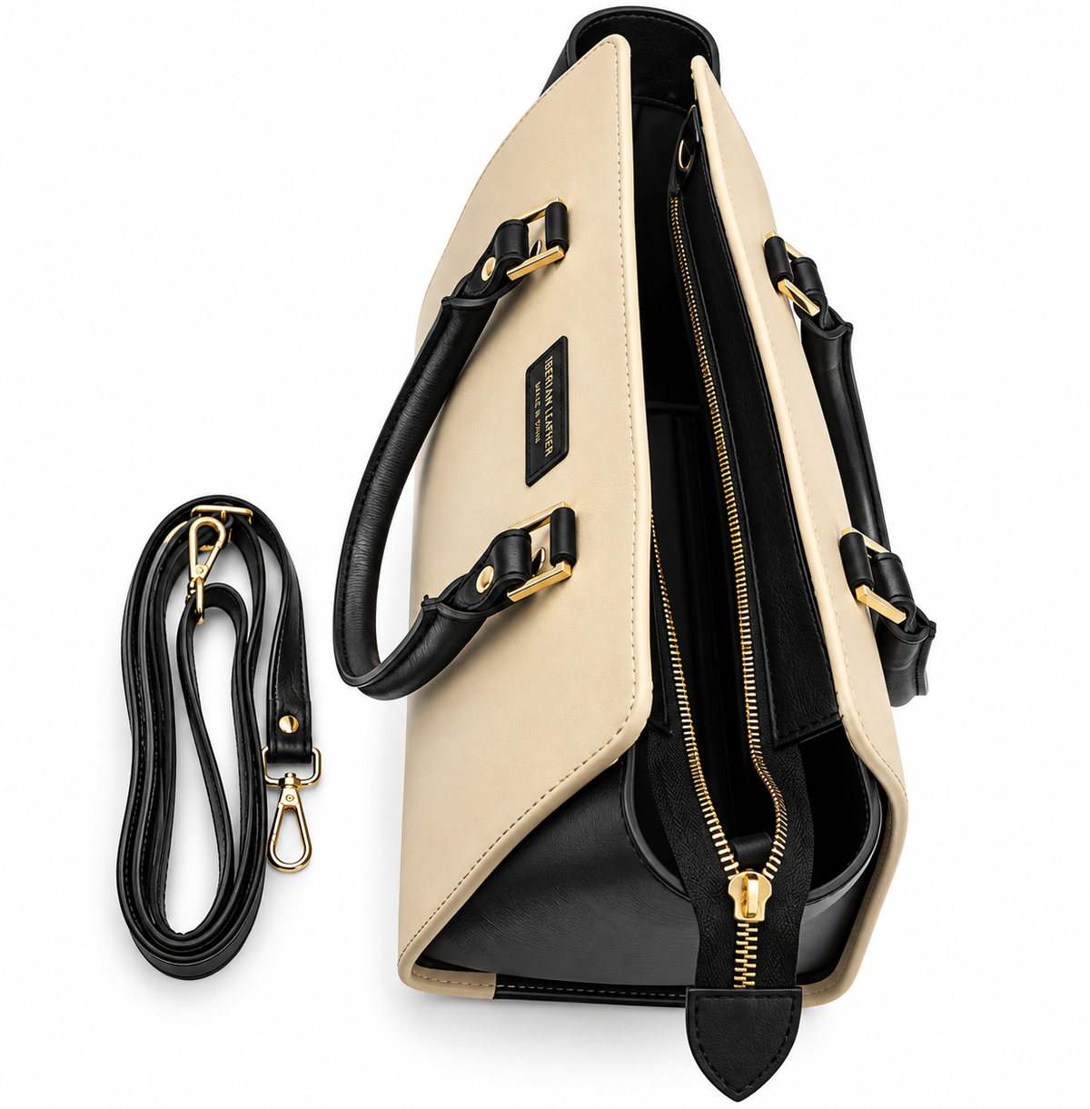 Bolso Classic Way Piel Negro/ Cream