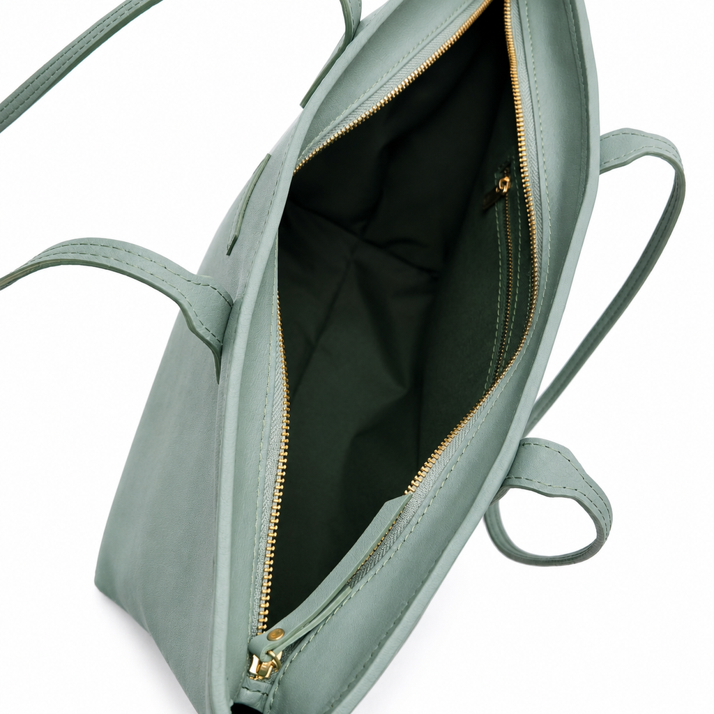 Bolso SHOPPER Piel Verde Soft