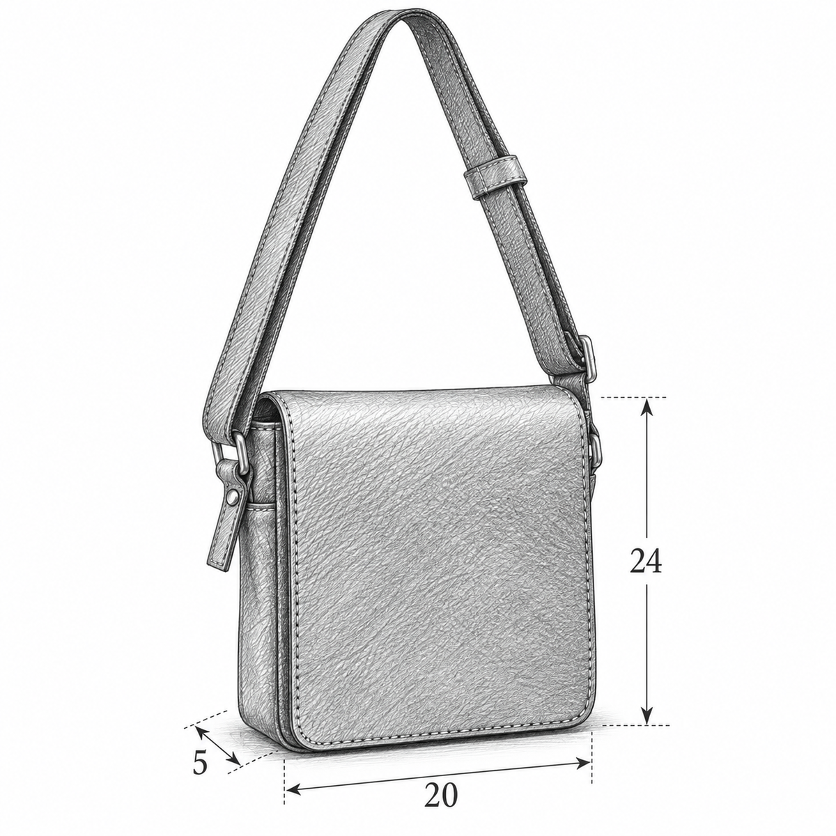 BLACK LEATHER FLAP CROSSBODY BAG