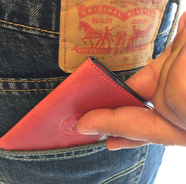 Cartera de piel Slim Leather Wallet Rojo