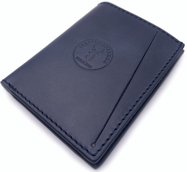 Cartera de piel  Slim Leather Wallet Blue