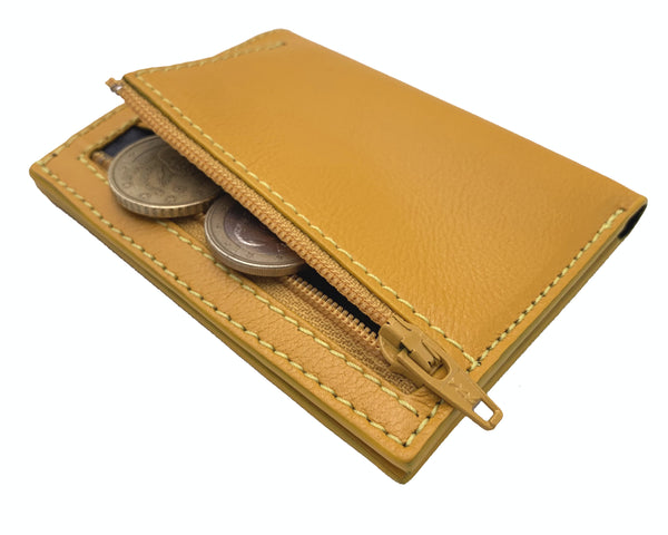 Cartera de piel Slim Leather Wallet Mostaza