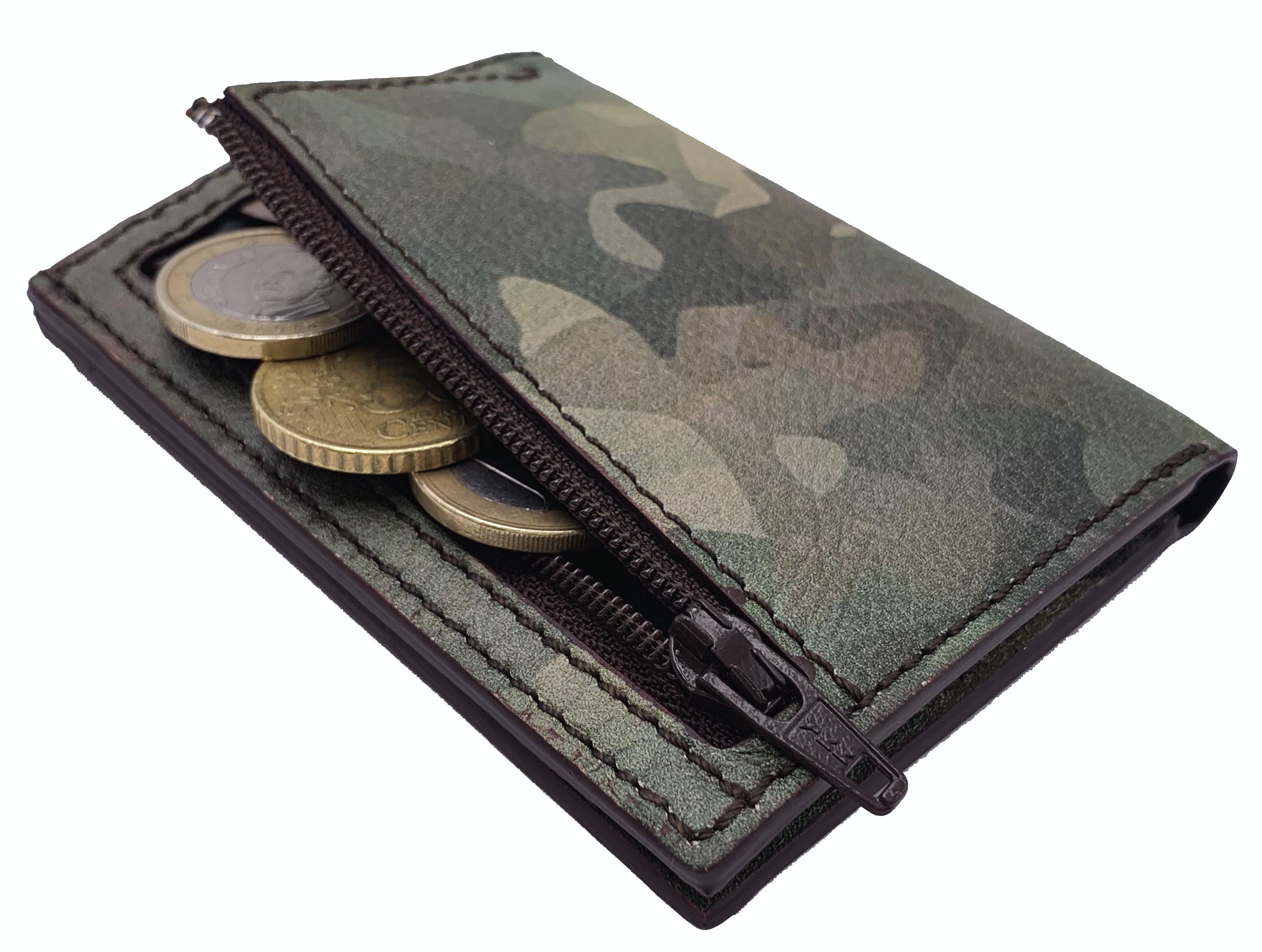 Cartera de piel  Slim Leather Wallet camuflaje