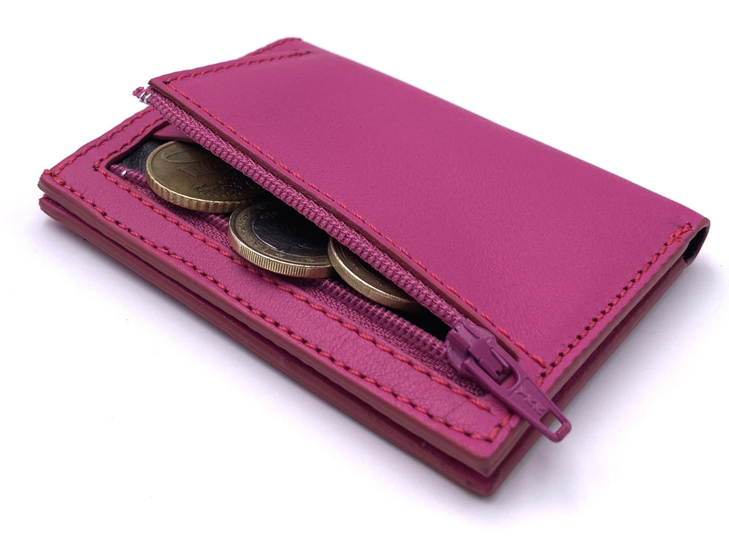 Cartera de piel Slim Leather Wallet Rosa