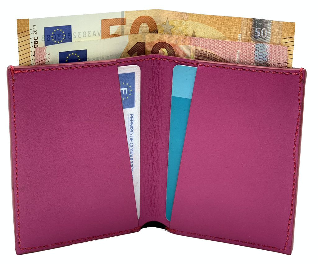 Cartera de piel Slim Leather Wallet Rosa