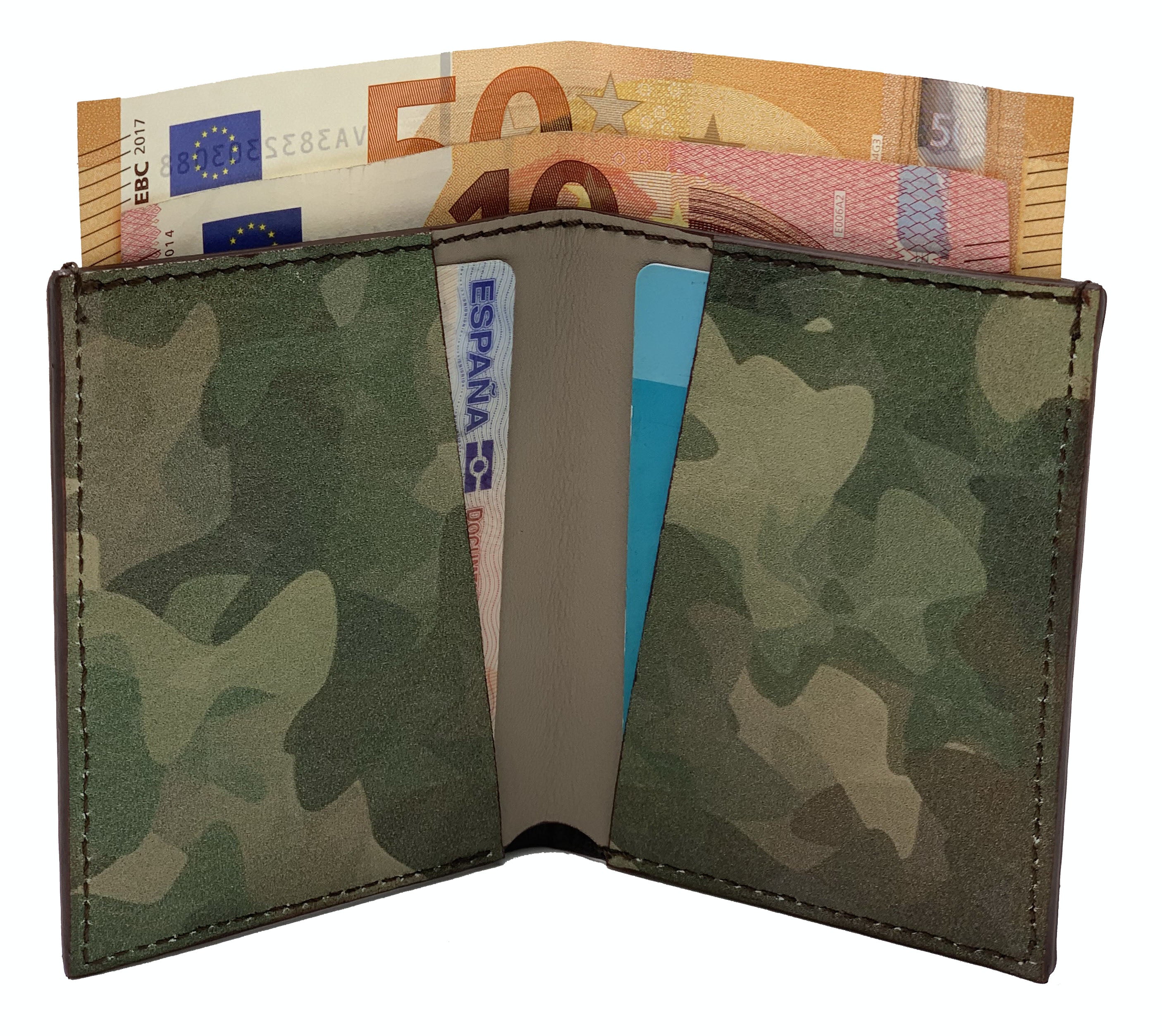 Cartera de piel  Slim Leather Wallet camuflaje