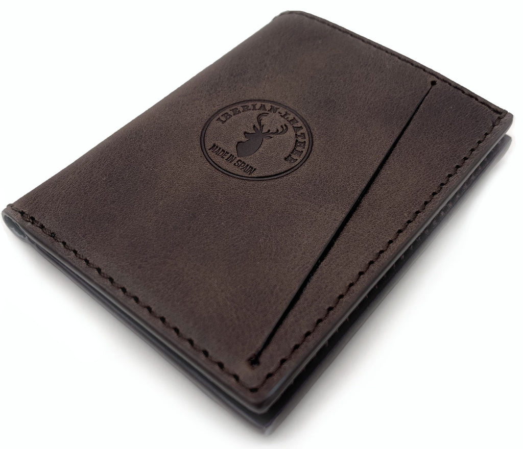 Cartera de piel Slim Leather Wallet Marrón