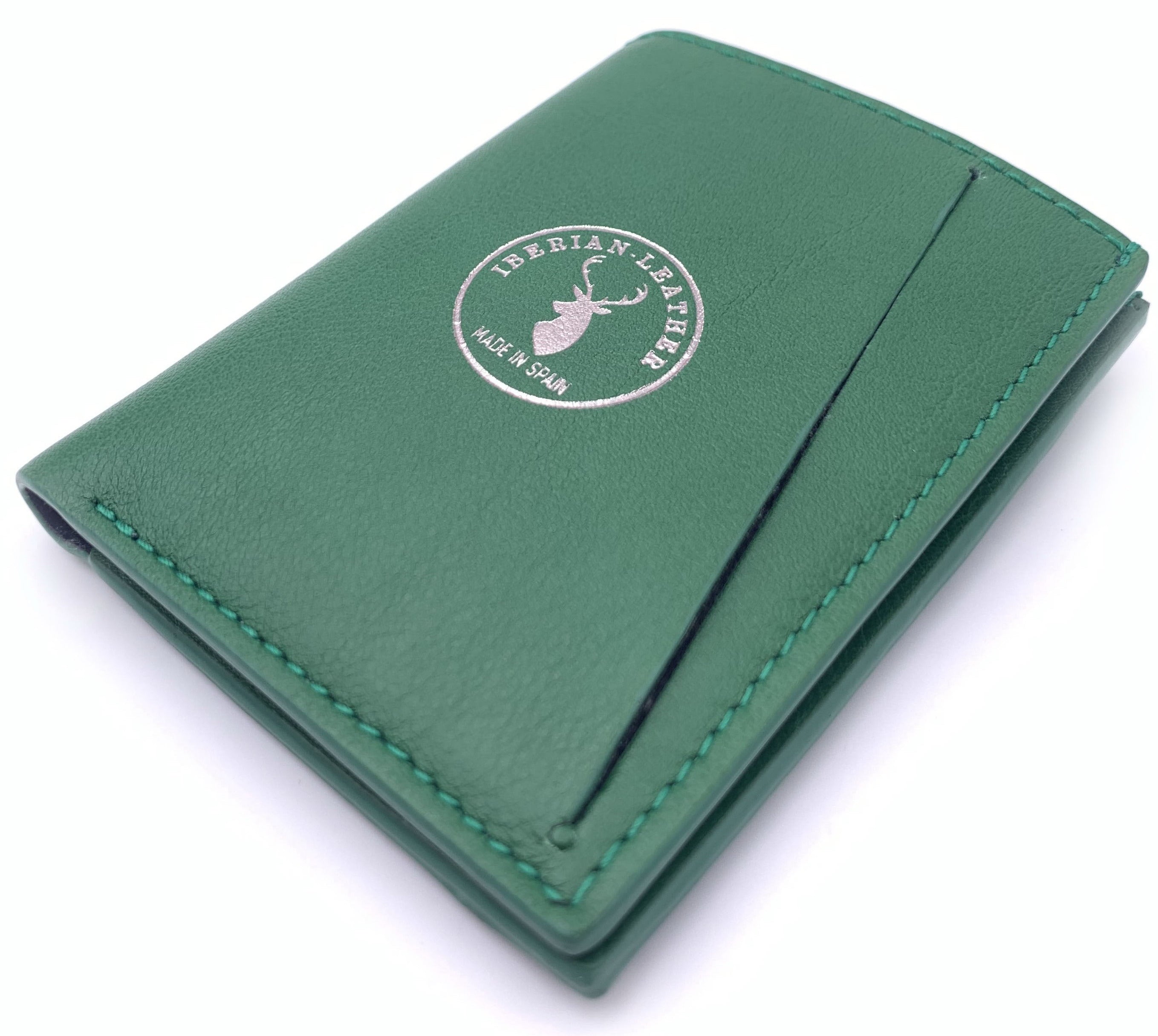 Cartera de piel  Slim Leather Wallet verde