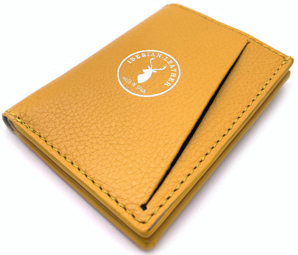 Cartera de piel Slim Leather Wallet Mostaza