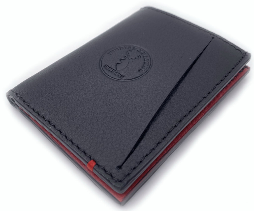 Cartera de piel  Slim Leather Wallet Bicolor rojo