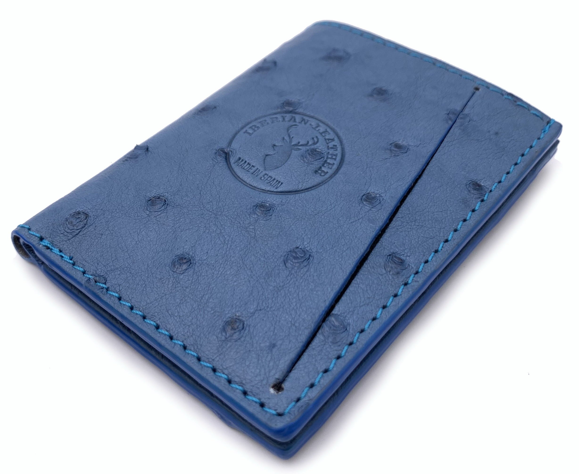 Cartera de piel  Slim Leather Wallet Azul