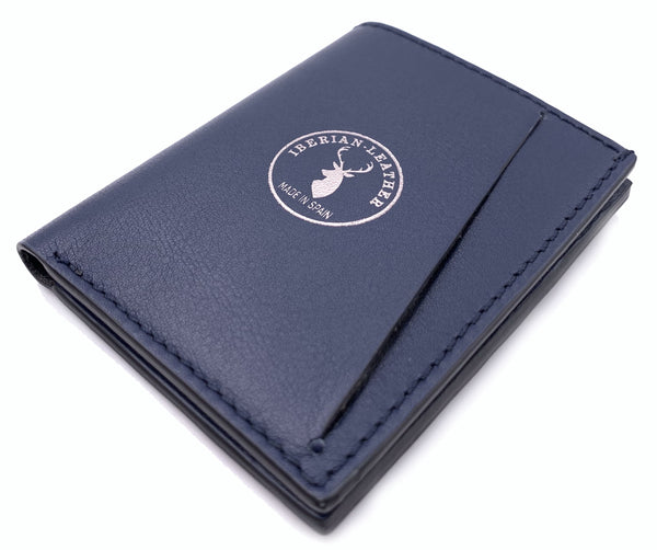 Cartera de piel  Slim Leather Wallet Azul