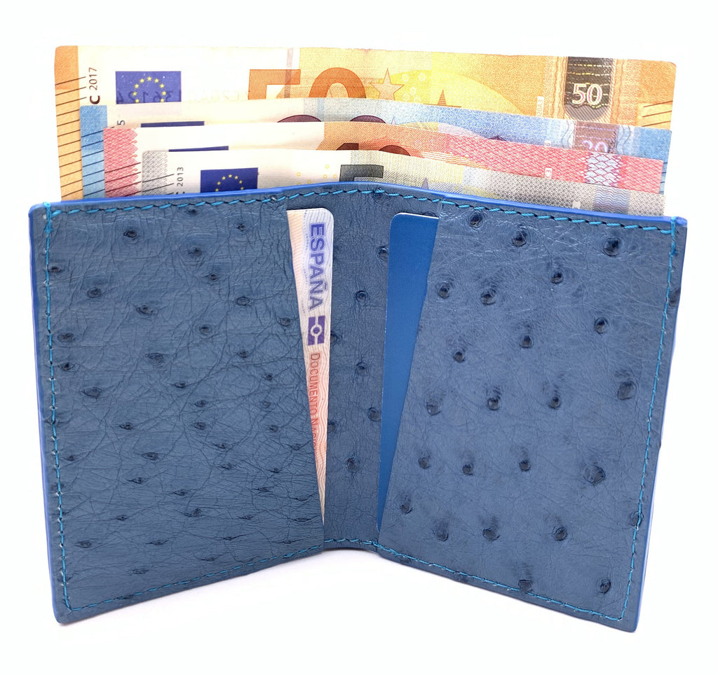Cartera de piel  Slim Leather Wallet Azul
