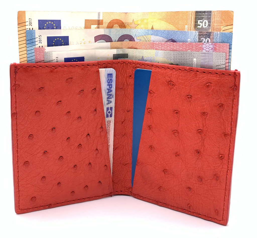 Cartera de piel  Slim Leather Wallet roja