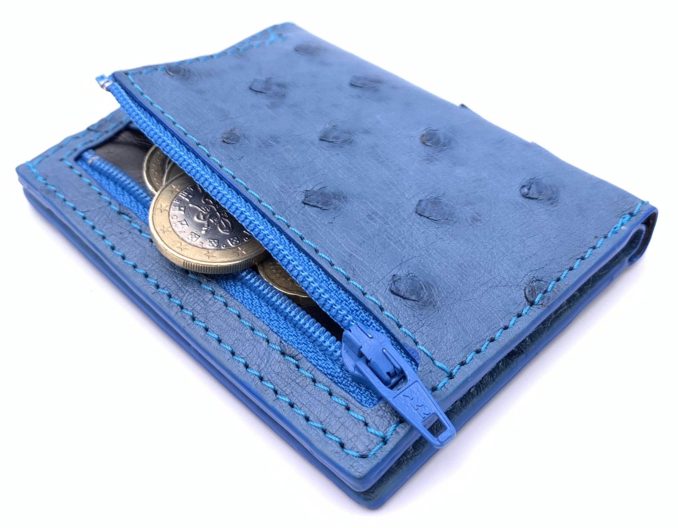 Cartera de piel  Slim Leather Wallet Azul