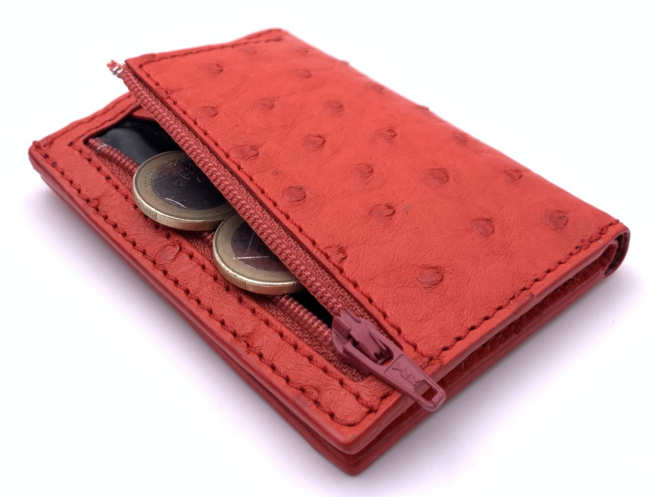 Cartera de piel  Slim Leather Wallet roja