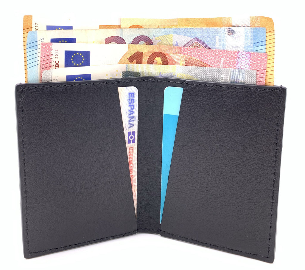 Cartera de piel Slim Leather Wallet Negro