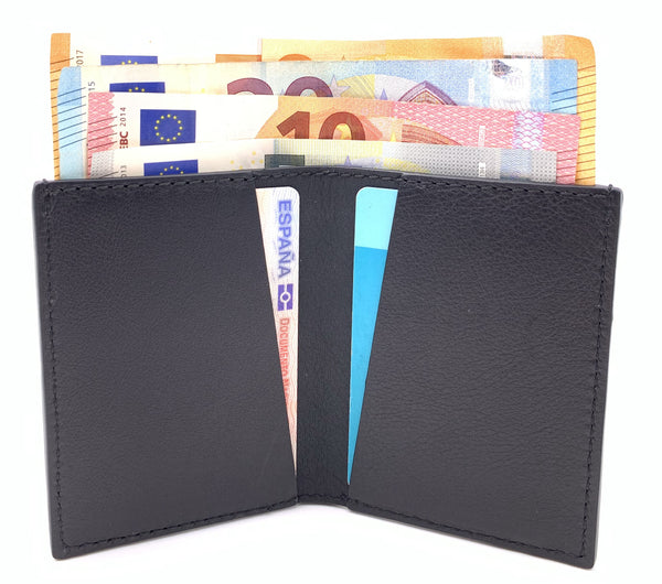 Cartera de piel Slim Leather Wallet Negro