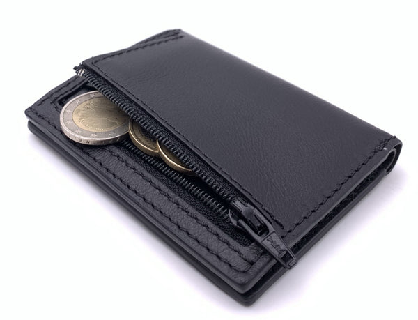Cartera de piel Slim Leather Wallet Negro