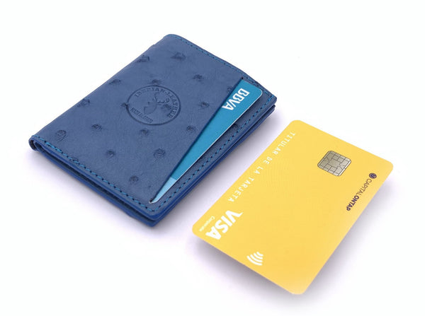 Cartera de piel  Slim Leather Wallet Azul