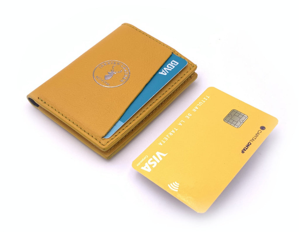 Cartera de piel  Slim Leather Wallet Mostaza