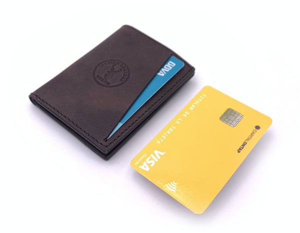 Cartera de piel  Slim Leather Wallet  Marrón