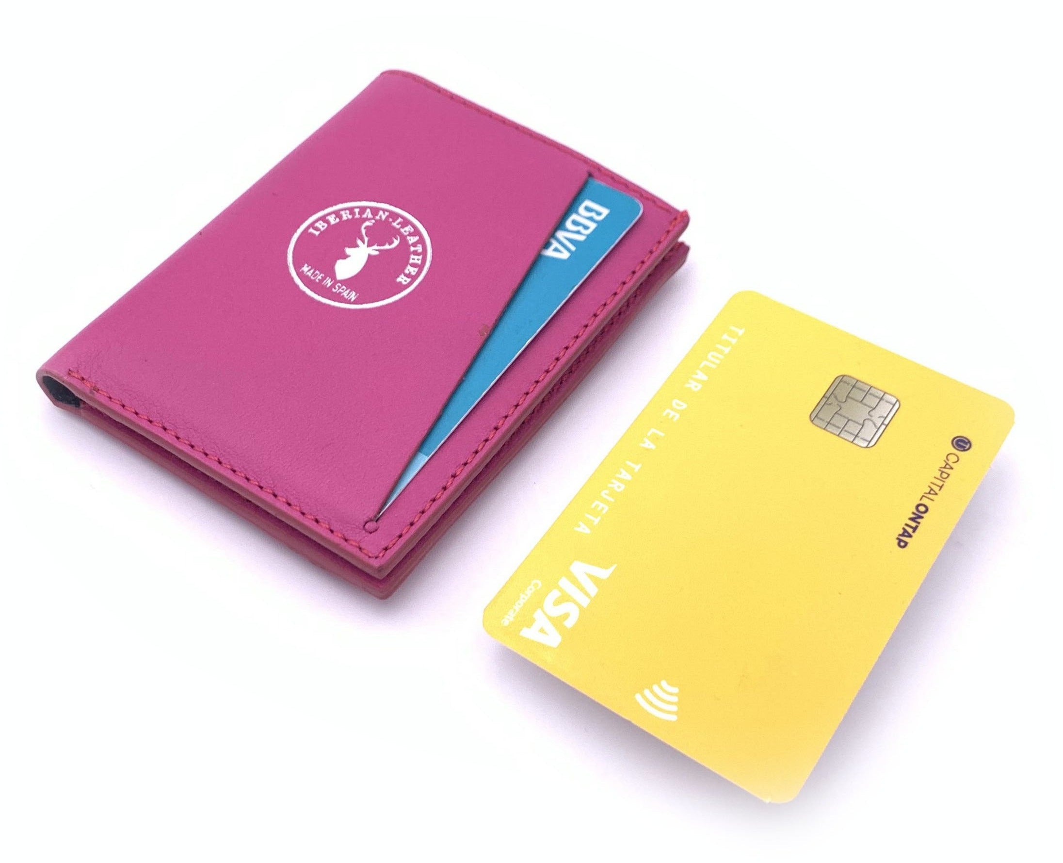 Cartera de piel  Slim Leather Wallet Rosa