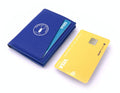 Cartera de piel  Slim Leather Wallet Azul Electrico