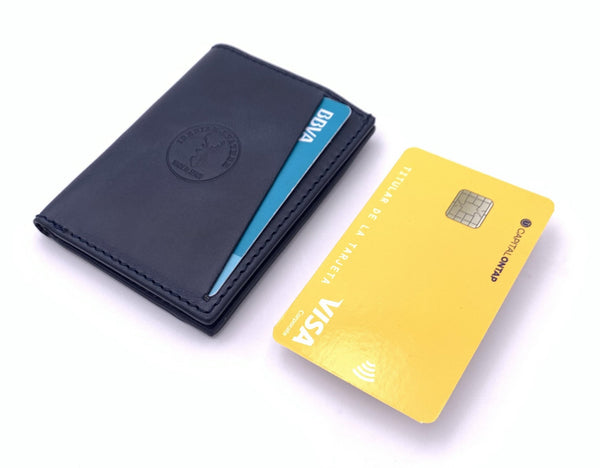 Cartera de piel  Slim Leather Wallet Blue
