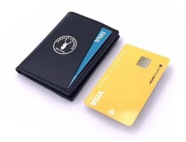 Cartera de piel  Slim Leather Wallet Negra
