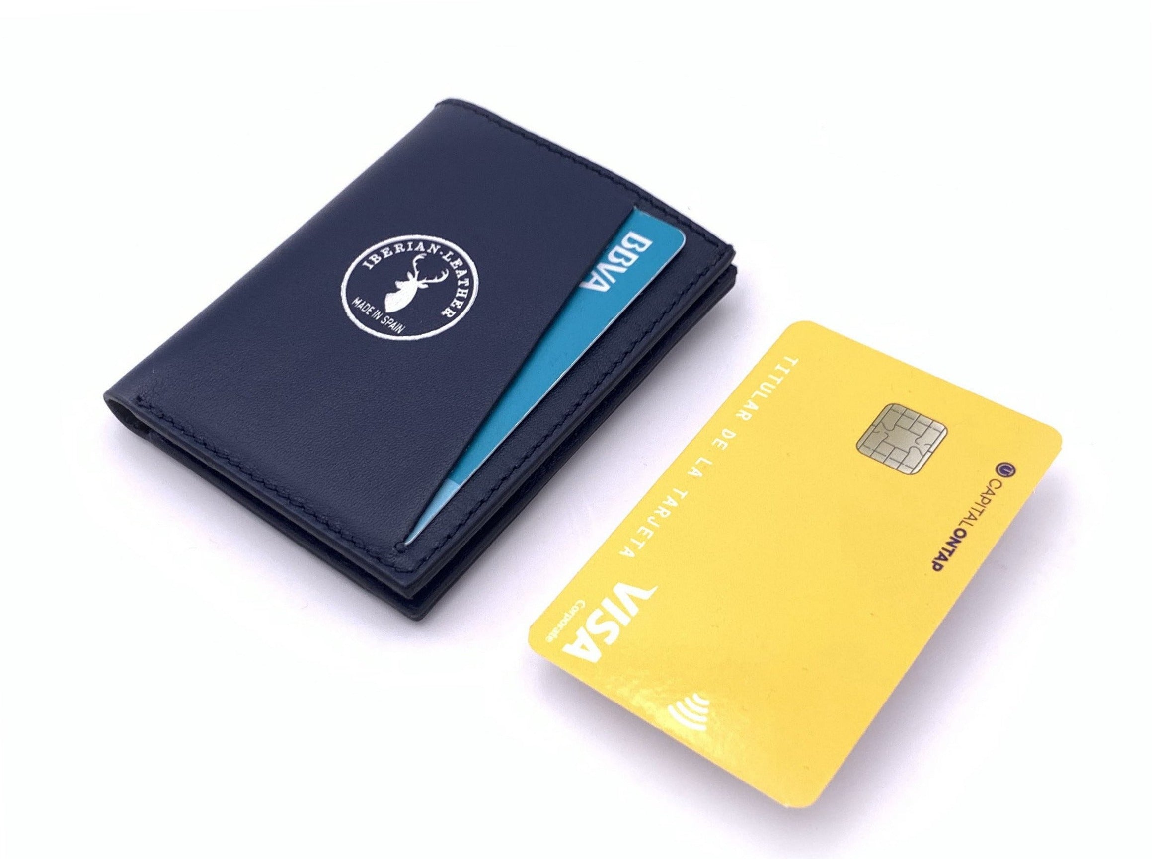 Cartera de piel  Slim Leather Wallet Azul