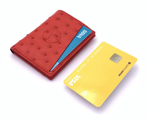 Cartera de piel  Slim Leather Wallet roja