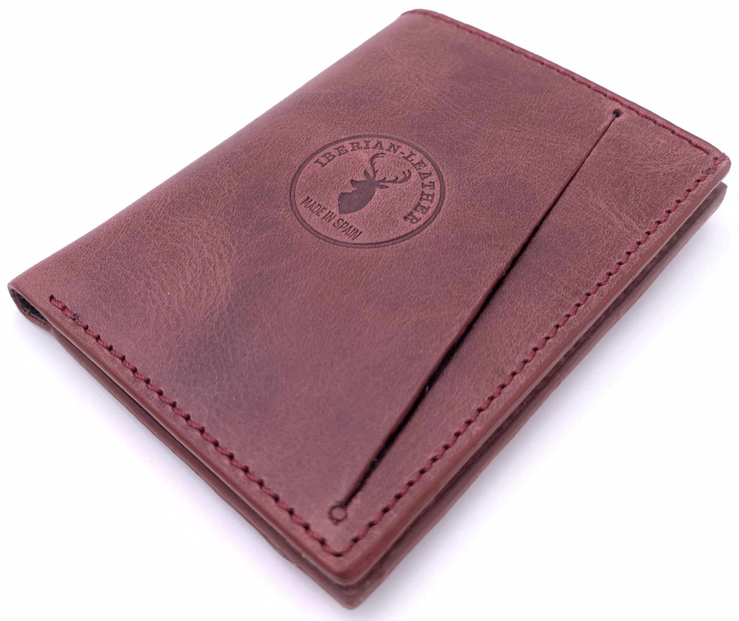 Cartera de piel  Slim Leather Wallet burdeos