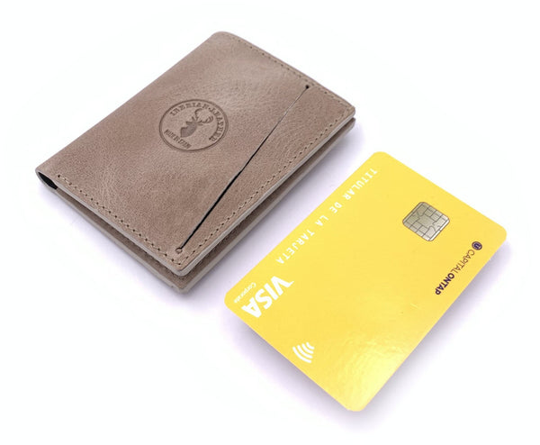 Cartera de piel  Slim Leather Wallet Cuero Natural