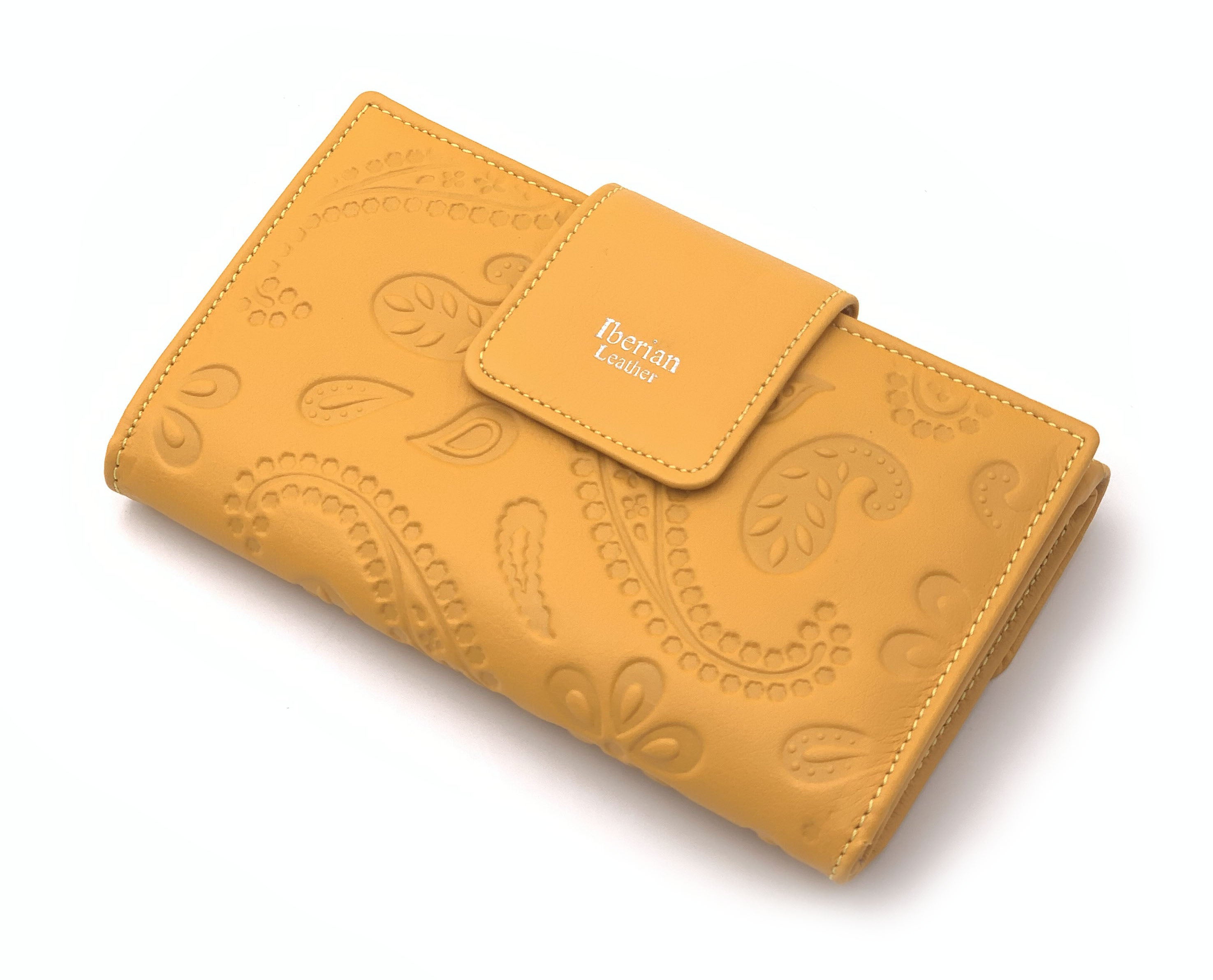 Billetero Piel para mujer amarillo