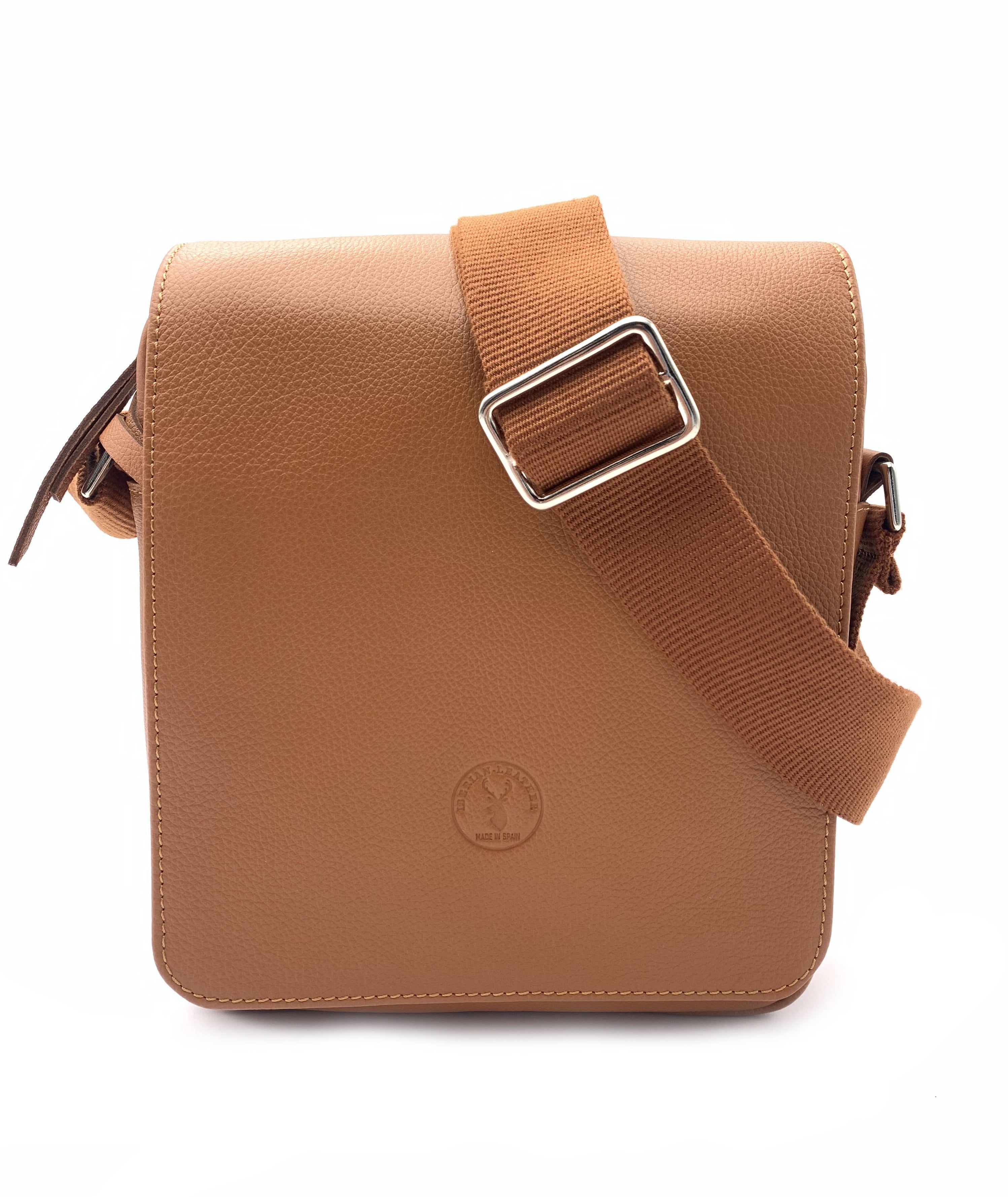 BOLSO BANDOLERA SOLAPA PIEL CUERO