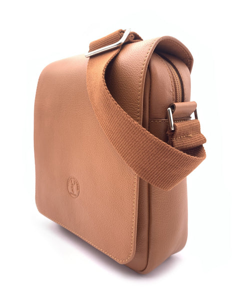 BOLSO BANDOLERA SOLAPA PIEL CUERO