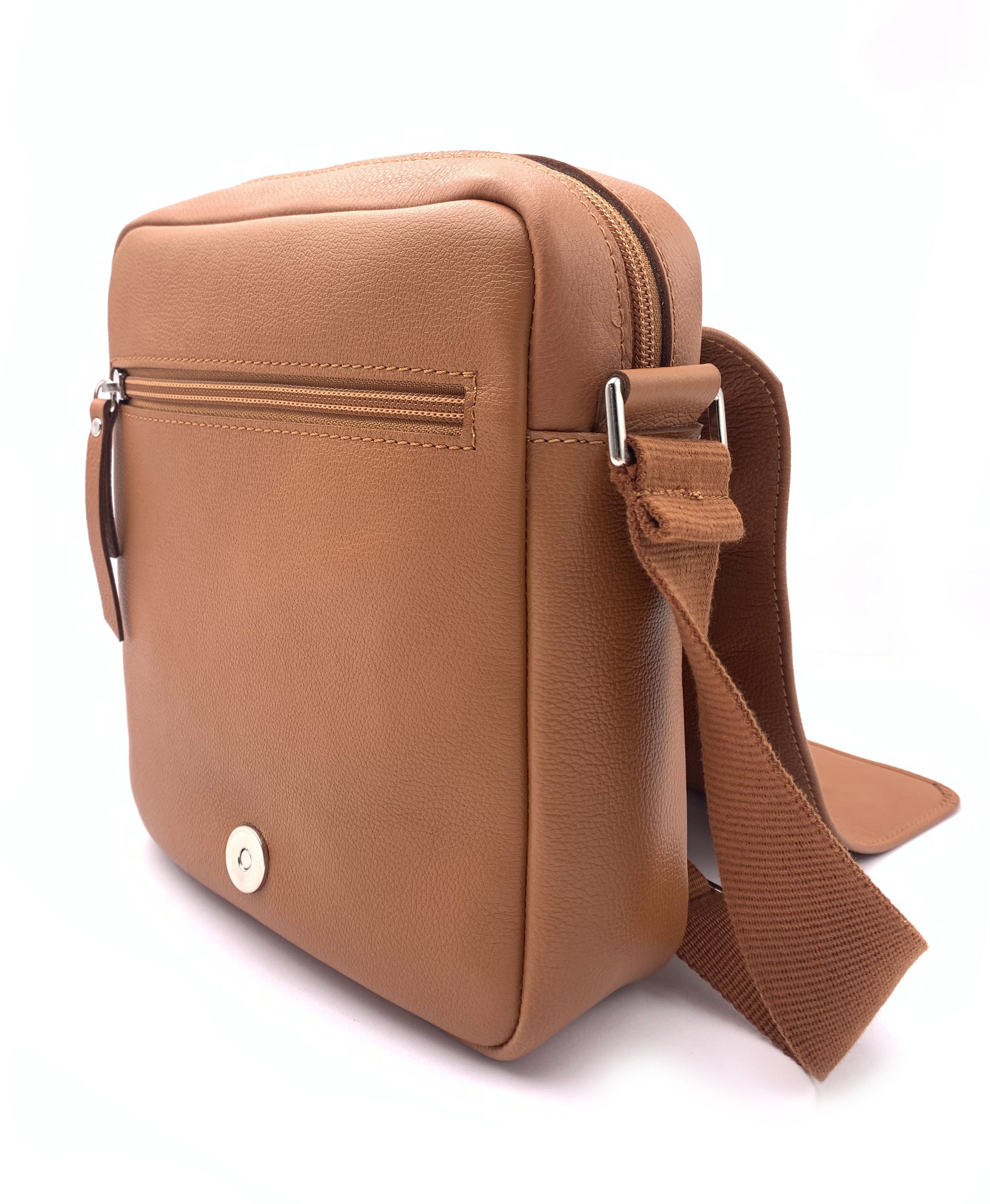 BOLSO BANDOLERA SOLAPA PIEL CUERO