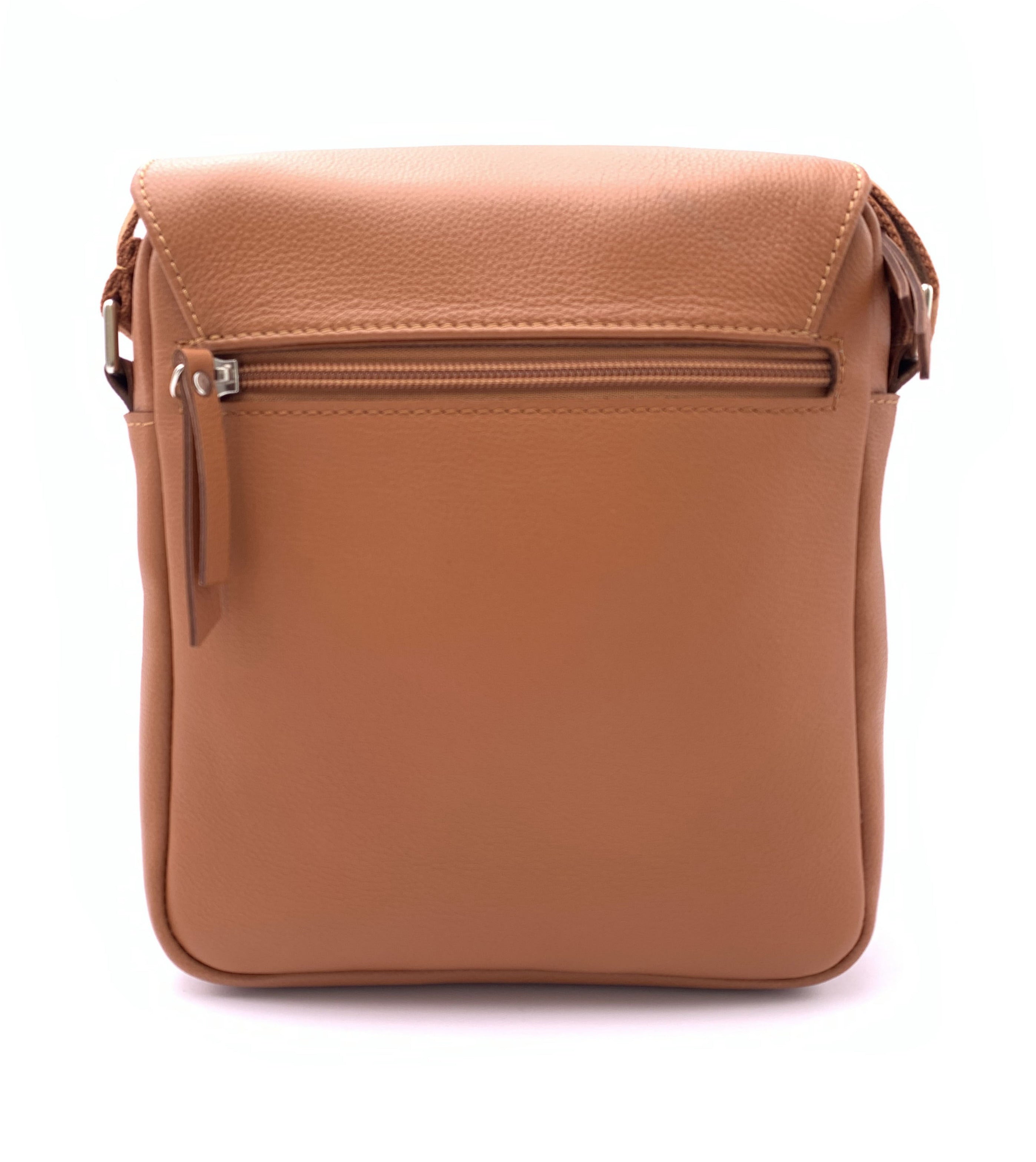 BOLSO BANDOLERA SOLAPA PIEL CUERO