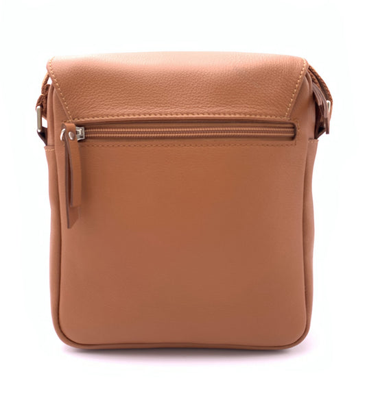 BOLSO BANDOLERA SOLAPA PIEL CUERO